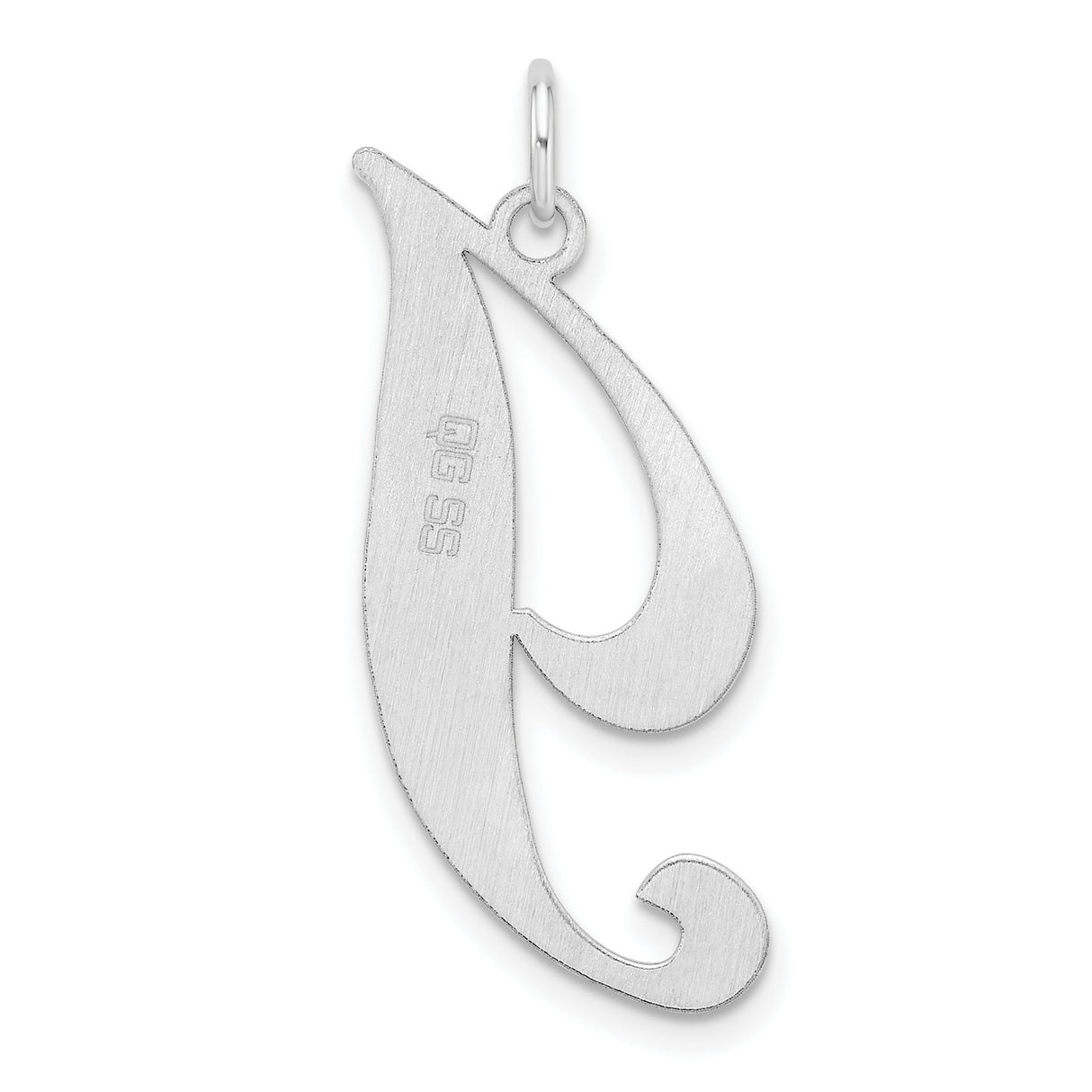 Sterling Silver Initial J Pendant, Cursive Script Alphabet Letter Charm for Women or Unisex