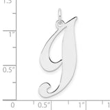Sterling Silver Initial J Pendant, Cursive Script Alphabet Letter Charm for Women or Unisex