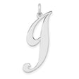 Sterling Silver Script Initial J Pendant with Polished Finish, Personalized Letter Charm