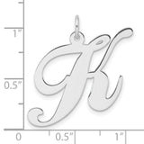 Sterling Silver Script Letter K Pendant, Cursive Initial Charm Jewelry for Women