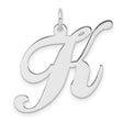 Sterling Silver Script Letter K Pendant, Cursive Initial Charm Jewelry for Women