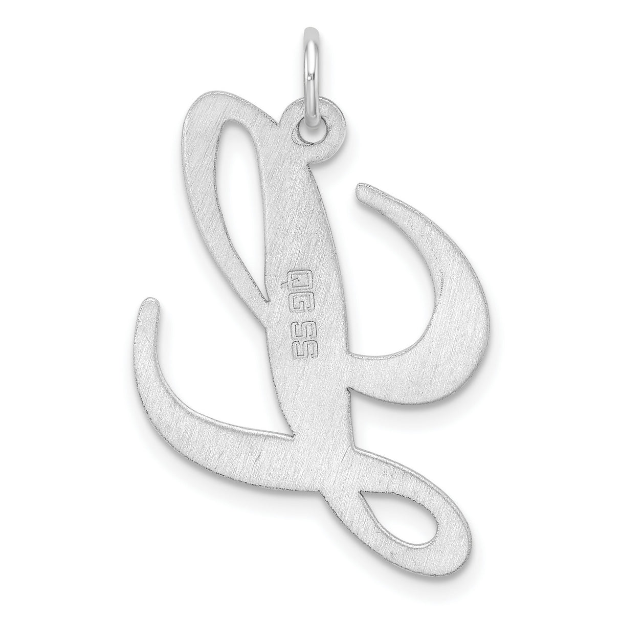 Sterling Silver Script Initial L Pendant, Cursive Alphabet Charm for Women