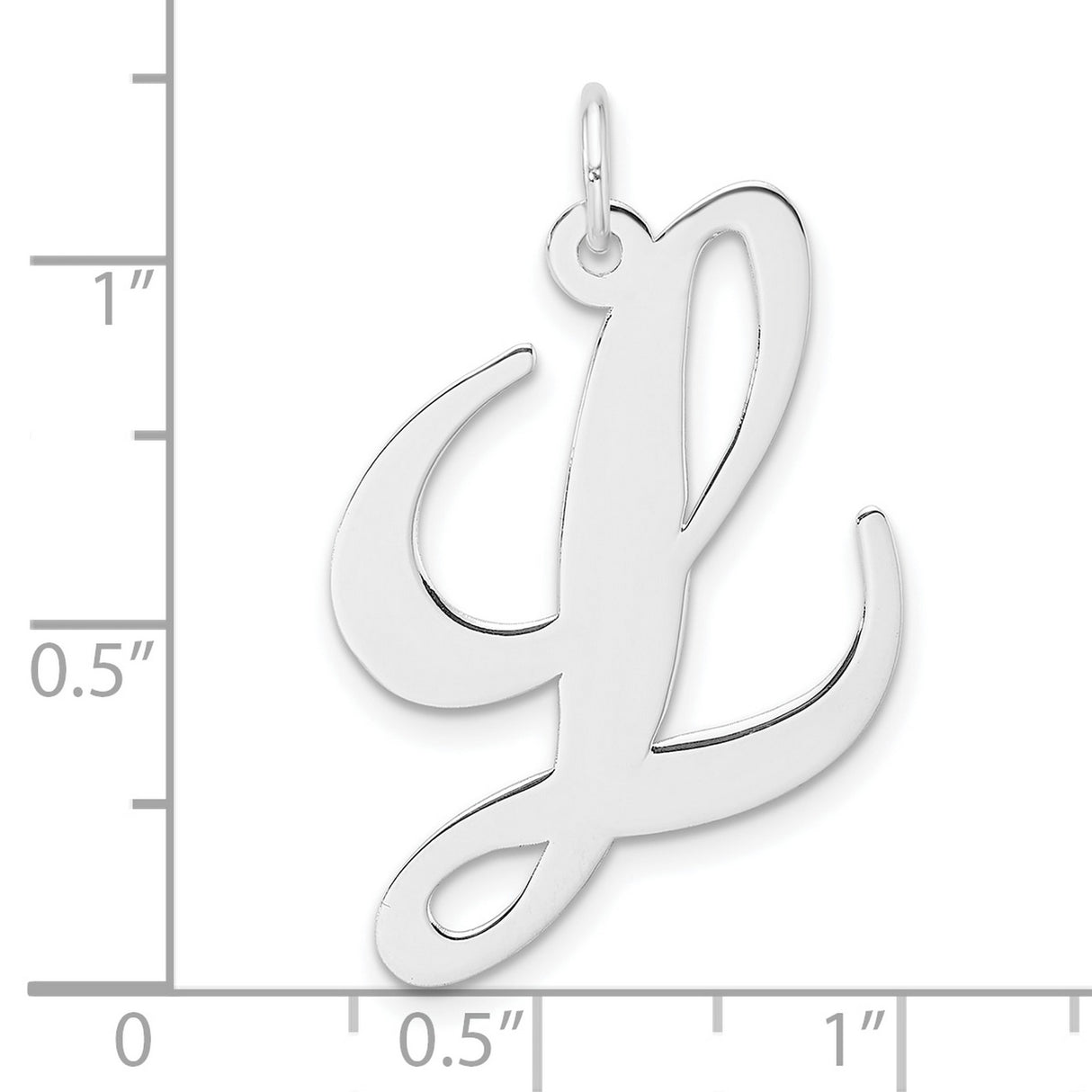 Sterling Silver Script Initial L Pendant, Cursive Alphabet Charm for Women