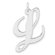 Sterling Silver Script Initial L Pendant, Cursive Alphabet Charm for Women