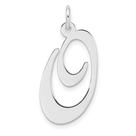 Sterling Silver Abstract Swirl Pendant with Fluid Curves and Open Modern Design for Women