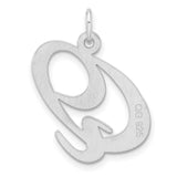 Sterling Silver Script Q Pendant, Cursive Initial Charm, Monogram Letter Jewelry for Women
