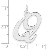 Sterling Silver Script Q Pendant, Cursive Initial Charm, Monogram Letter Jewelry for Women