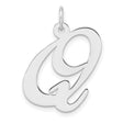 Sterling Silver Script Q Pendant, Cursive Initial Charm, Monogram Letter Jewelry for Women