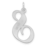 Sterling Silver Initial S Pendant, Script Letter Charm with Polished Finish