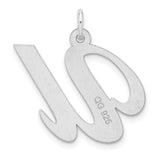Sterling Silver Script Initial U Pendant, Polished Uppercase Letter Charm for Women or Unisex