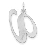 Sterling Silver Initial Pendant with Script Letter A, Cursive Monogram Charm for Women