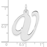 Sterling Silver Initial Pendant with Script Letter A, Cursive Monogram Charm for Women