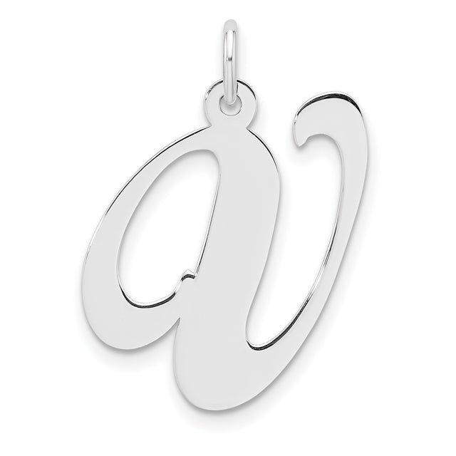 Sterling Silver Initial Pendant with Script Letter A, Cursive Monogram Charm for Women
