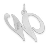 Sterling Silver Initial Pendant, Script Letter W Charm, Cursive Monogram Jewelry for Women