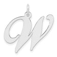 Sterling Silver Initial Pendant, Script Letter W Charm, Cursive Monogram Jewelry for Women