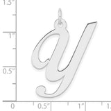 Sterling Silver Lowercase Y Initial Pendant, Script Font Monogram Charm for Women or Unisex Wear