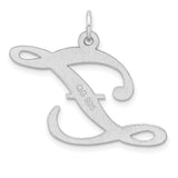 Sterling Silver Letter Z Pendant, Script Initial Charm, Monogram Jewelry for Women