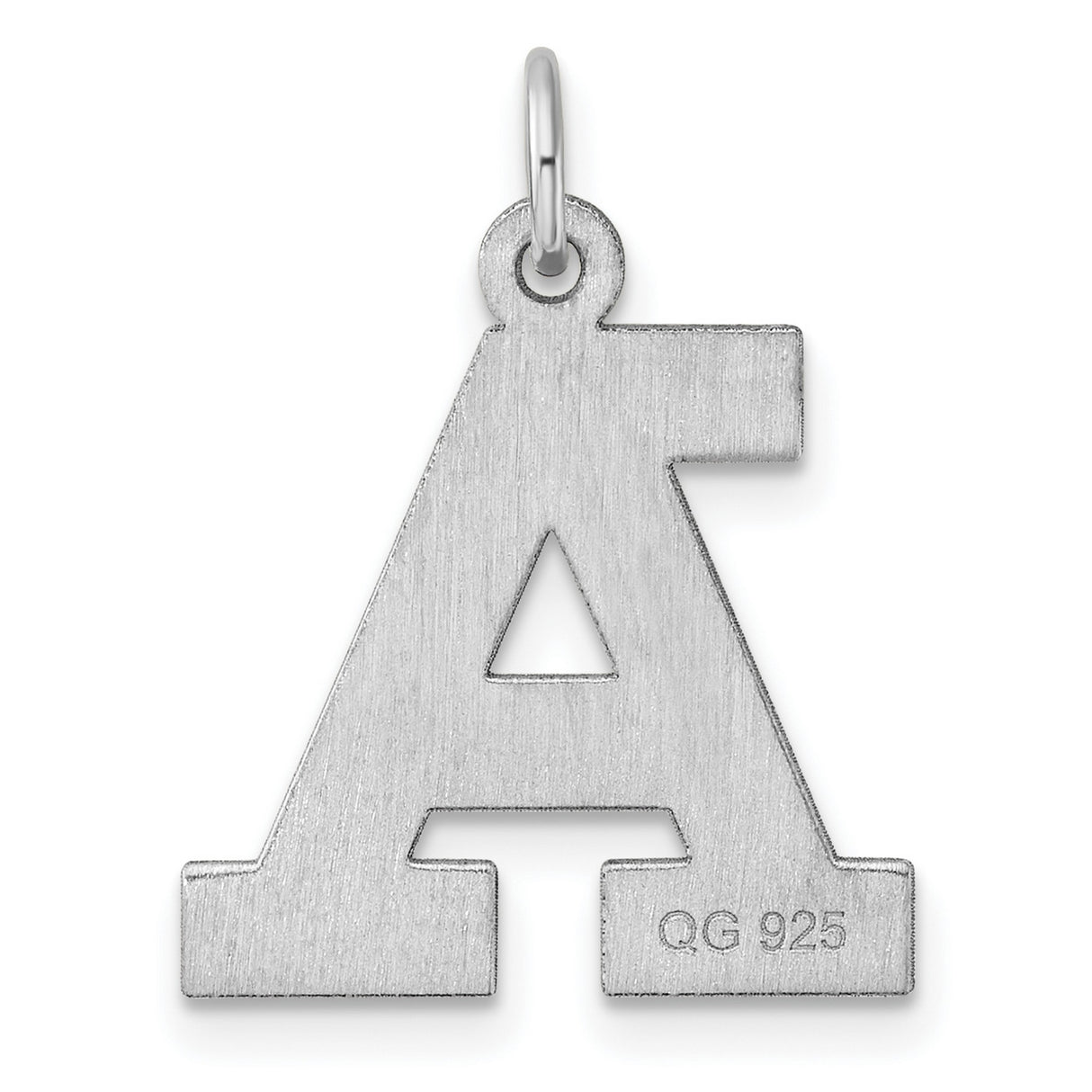 Sterling Silver Letter A Pendant, Bold Block Initial Charm, Modern Monogram Jewelry