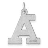 Sterling Silver Letter A Pendant, Bold Block Initial Charm, Modern Monogram Jewelry