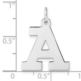 Sterling Silver Letter A Pendant, Bold Block Initial Charm, Modern Monogram Jewelry