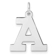Sterling Silver Letter A Pendant, Bold Block Initial Charm, Modern Monogram Jewelry