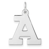 Sterling Silver Letter A Pendant, Bold Block Initial Charm, Modern Monogram Jewelry