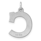Sterling Silver Initial C Pendant, Block Letter Monogram Charm for Women and Unisex