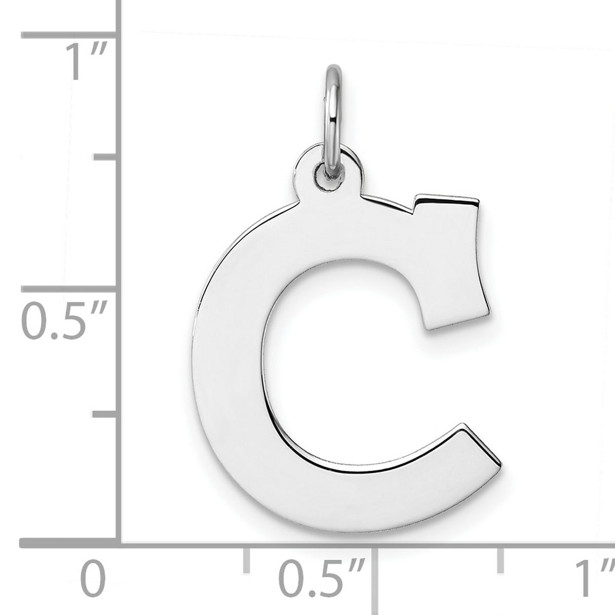 Sterling Silver Initial C Pendant, Block Letter Monogram Charm for Women and Unisex