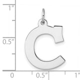 Sterling Silver Initial C Pendant, Block Letter Monogram Charm for Women and Unisex