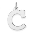 Sterling Silver Initial C Pendant, Block Letter Monogram Charm for Women and Unisex