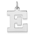 Sterling Silver Letter E Pendant, Bold Block Design, Polished Finish, Unisex Initial Charm