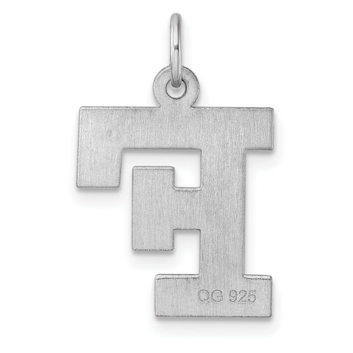 Sterling Silver Letter F Pendant, Bold Block Initial Charm for Men or Women