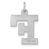 Sterling Silver Letter F Pendant, Bold Block Initial Charm for Men or Women