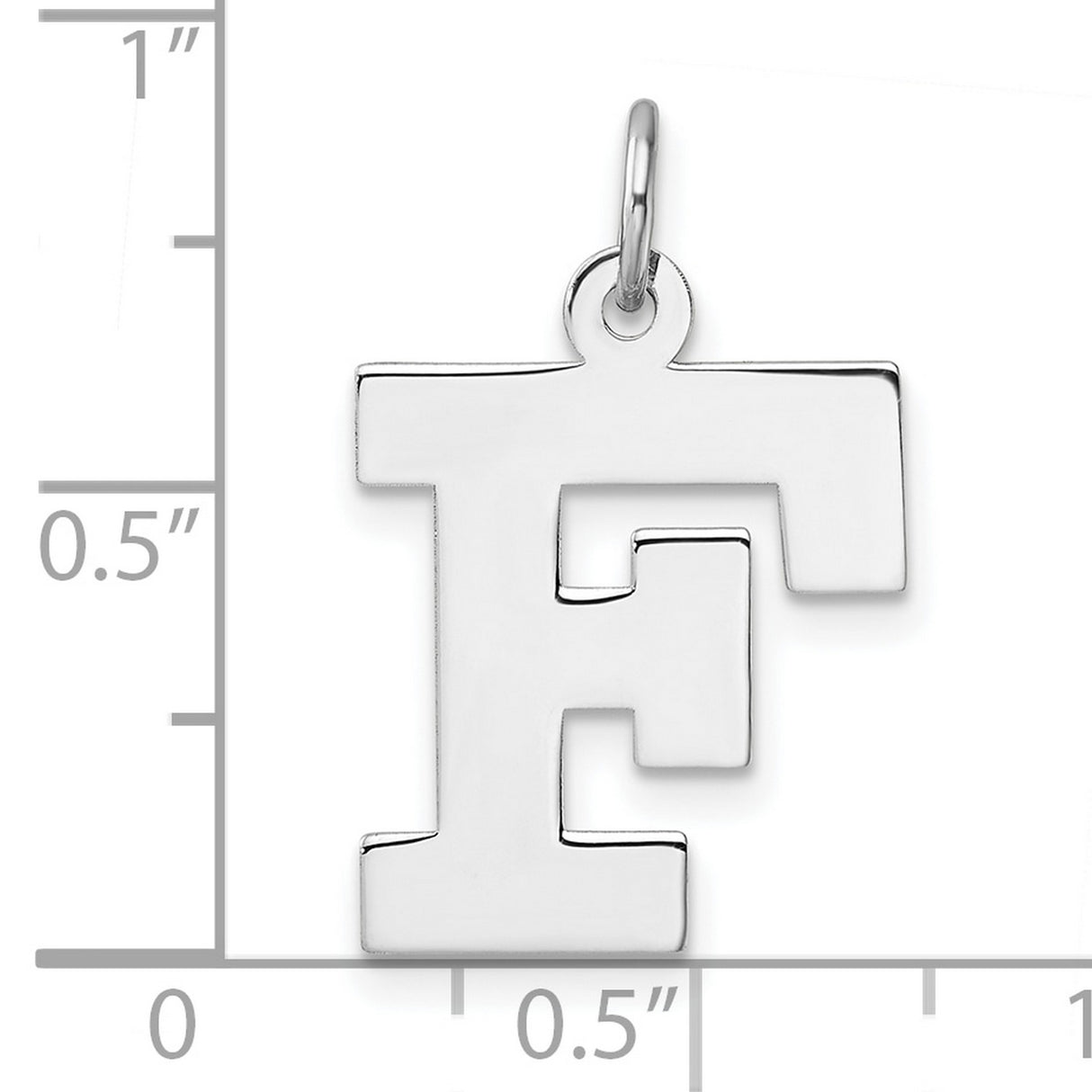Sterling Silver Letter F Pendant, Bold Block Initial Charm for Men or Women
