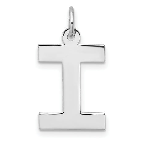 Sterling Silver Pendant Charm with Capital Letter I, Polished Initial Jewelry for Men and Women