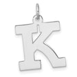 Sterling Silver Letter K Pendant Charm, Bold Polished Initial Necklace for Women or Unisex Wear