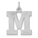 Sterling Silver Initial M Pendant or Charm, Bold Block Letter Monogram Jewelry for Women or Unisex
