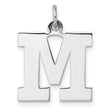 Sterling Silver Initial M Pendant or Charm, Bold Block Letter Monogram Jewelry for Women or Unisex