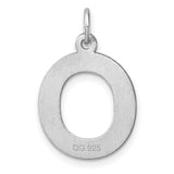 Sterling Silver Pendant, Letter O Open Cutout Design, Modern Monogram Charm for Women
