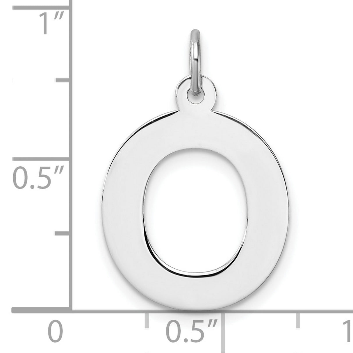 Sterling Silver Pendant, Letter O Open Cutout Design, Modern Monogram Charm for Women
