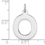 Sterling Silver Pendant, Letter O Open Cutout Design, Modern Monogram Charm for Women