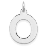 Sterling Silver Pendant, Letter O Open Cutout Design, Modern Monogram Charm for Women