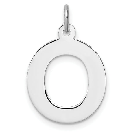 Sterling Silver Pendant, Letter O Open Cutout Design, Modern Monogram Charm for Women