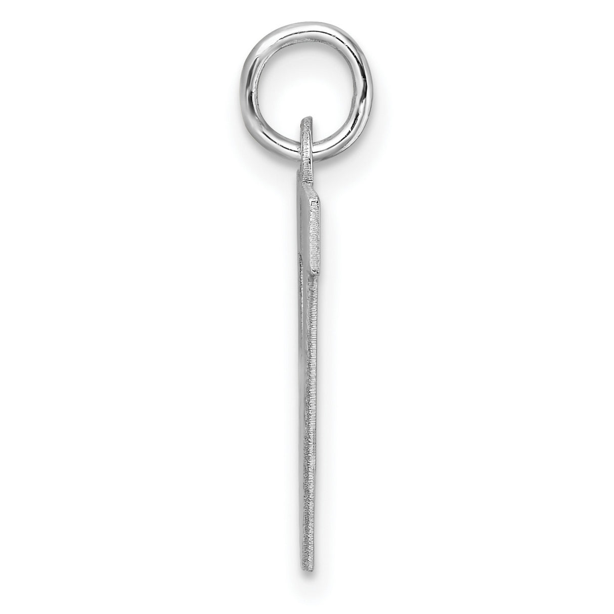 Sterling Silver Letter V Pendant with Cutout Christian Cross Symbol, Unisex Religious Jewelry