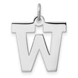 Sterling Silver Letter W Pendant Charm, Bold Block Uppercase Initial, Unisex Monogram Jewelry