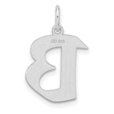 Sterling Silver Letter B Pendant Charm, Bold Block Alphabet Style for Women or Unisex Wear