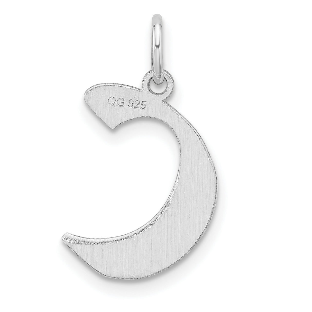 Sterling Silver Letter C Pendant, Polished Initial Charm, Minimalist Alphabet Jewelry