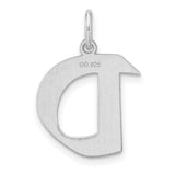 Sterling Silver Initial Pendant with Block Letter D, Polished Minimalist Design