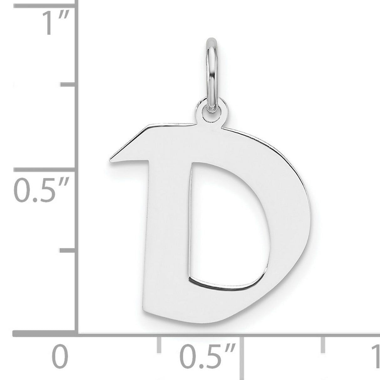 Sterling Silver Initial Pendant with Block Letter D, Polished Minimalist Design
