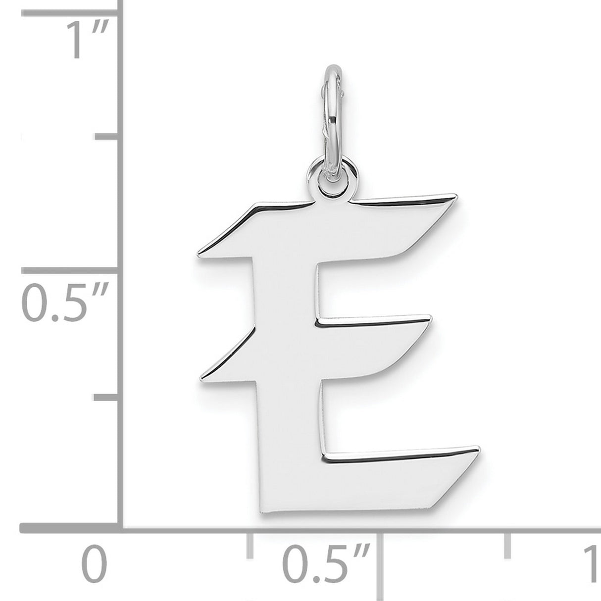 Sterling Silver Letter E Pendant, Modern Initial Charm, Unisex Minimalist Design